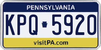 PA license plate KPQ5920