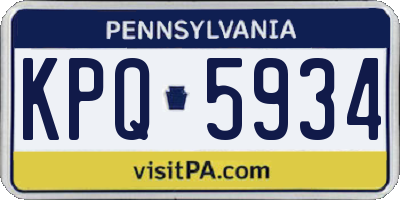 PA license plate KPQ5934