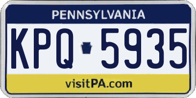 PA license plate KPQ5935
