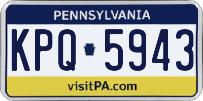 PA license plate KPQ5943