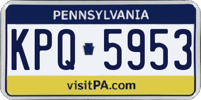 PA license plate KPQ5953
