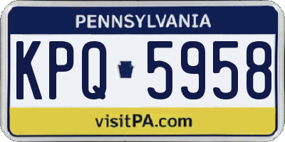 PA license plate KPQ5958