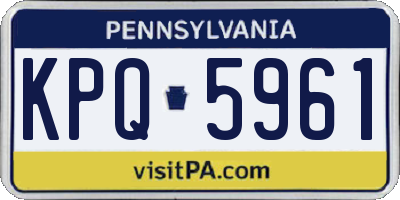 PA license plate KPQ5961