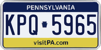 PA license plate KPQ5965