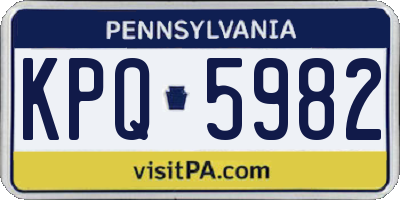 PA license plate KPQ5982