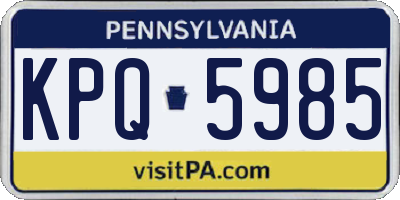 PA license plate KPQ5985