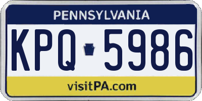 PA license plate KPQ5986