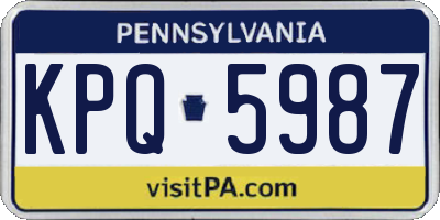 PA license plate KPQ5987