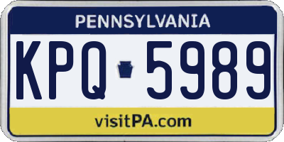 PA license plate KPQ5989