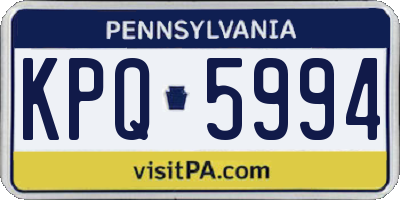 PA license plate KPQ5994
