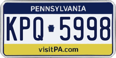 PA license plate KPQ5998