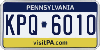 PA license plate KPQ6010