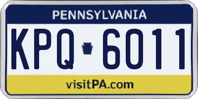 PA license plate KPQ6011