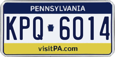 PA license plate KPQ6014