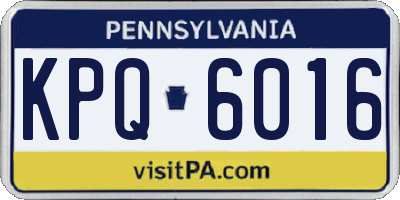 PA license plate KPQ6016