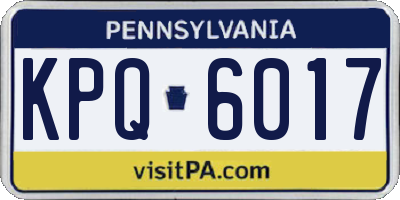 PA license plate KPQ6017