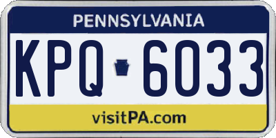 PA license plate KPQ6033