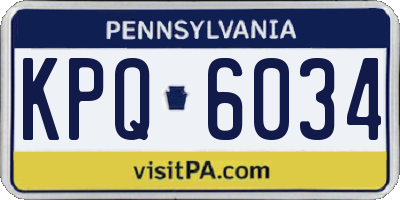 PA license plate KPQ6034