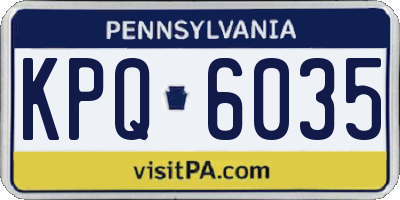 PA license plate KPQ6035