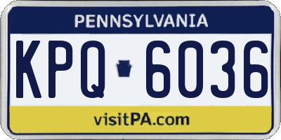 PA license plate KPQ6036