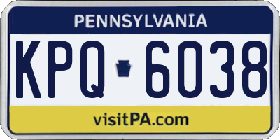 PA license plate KPQ6038