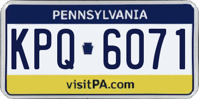 PA license plate KPQ6071