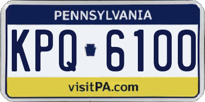 PA license plate KPQ6100