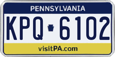 PA license plate KPQ6102