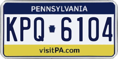 PA license plate KPQ6104