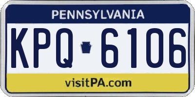 PA license plate KPQ6106
