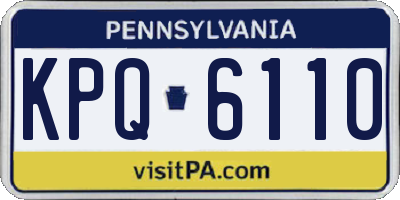PA license plate KPQ6110