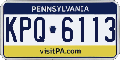 PA license plate KPQ6113