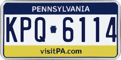 PA license plate KPQ6114
