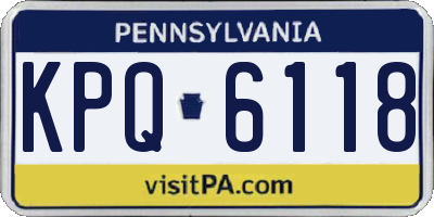 PA license plate KPQ6118