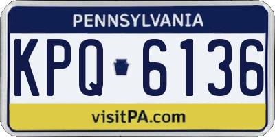 PA license plate KPQ6136
