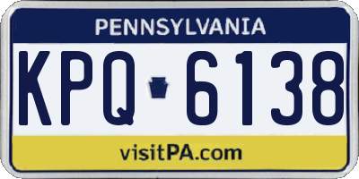 PA license plate KPQ6138