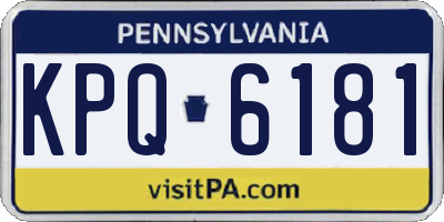 PA license plate KPQ6181