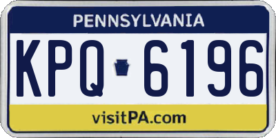 PA license plate KPQ6196