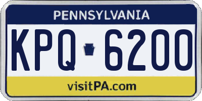 PA license plate KPQ6200