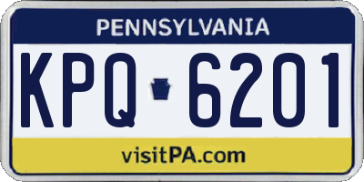 PA license plate KPQ6201