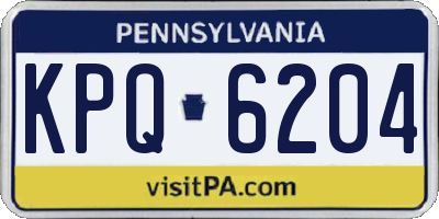 PA license plate KPQ6204
