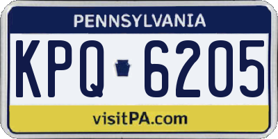 PA license plate KPQ6205