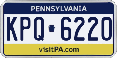 PA license plate KPQ6220