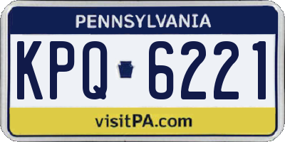 PA license plate KPQ6221