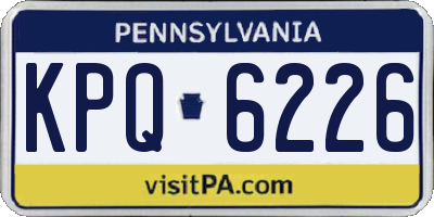 PA license plate KPQ6226