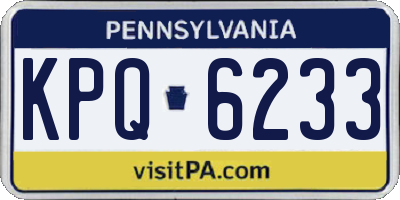 PA license plate KPQ6233