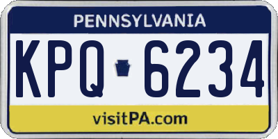 PA license plate KPQ6234