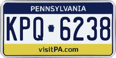 PA license plate KPQ6238