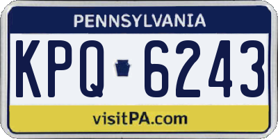 PA license plate KPQ6243