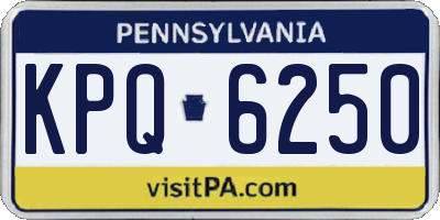 PA license plate KPQ6250